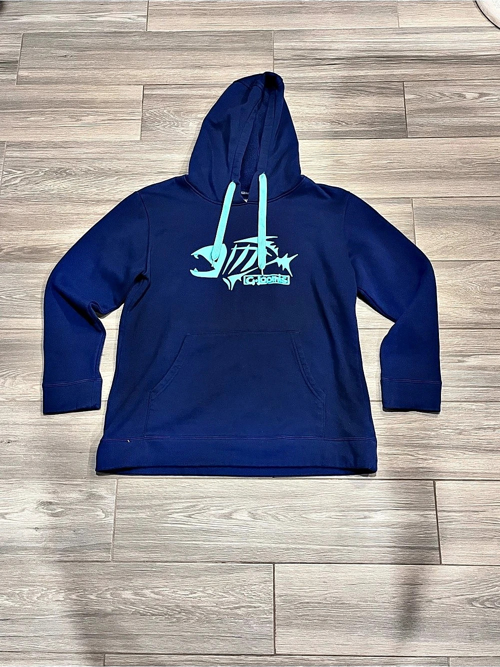G Loomis Fish Skeleton Hoodie Blue Large